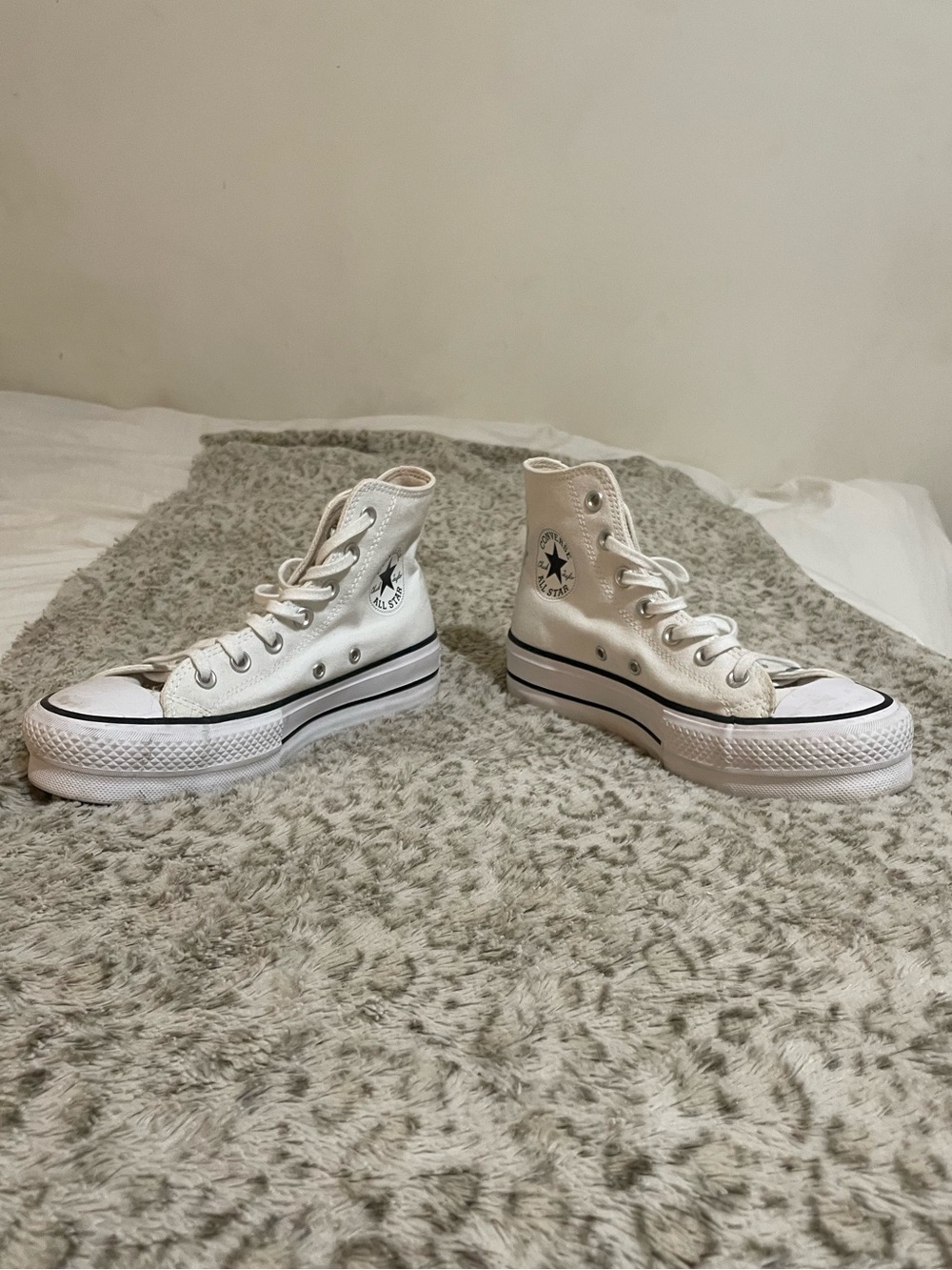 Converse White High-Top Platform Sneakers - Picture 4 of 8
